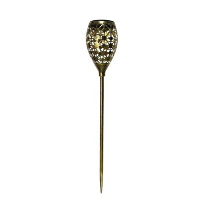 An Image of Homebase Edit Antique Gold Solar Moroccan Stake Light - 65cm