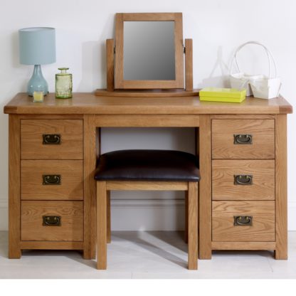 An Image of Malvern Oak Twin Pedestal Dressing Table