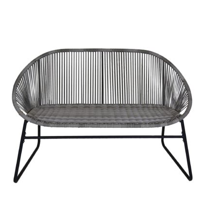 An Image of Charles Bentley Zanzibar 2 Seater Bench Grey