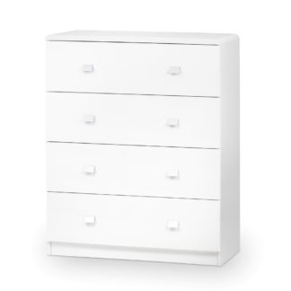 An Image of Domino White Wooden 4 Drawer Chest