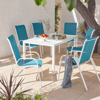 An Image of Malindi 6 Seater Dining Set - Blue