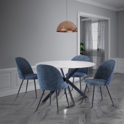 An Image of Talia Round 1.2m Dining Table Grey