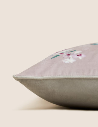 An Image of M&S Velvet Hummingbird Embellished Cushion