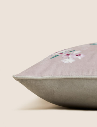 An Image of M&S Velvet Hummingbird Embellished Cushion