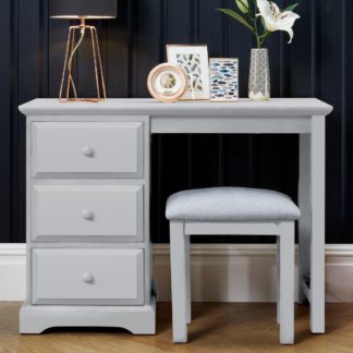 An Image of Suffolk Dove Grey Wooden 3 Drawer Dressing Table