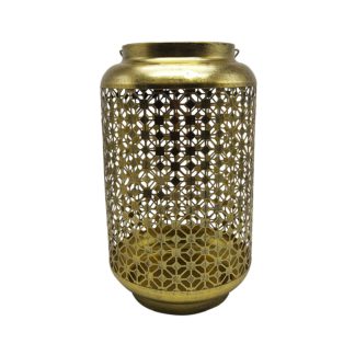 An Image of Homebase Edit Antique Gold Solar Moroccan Lantern - 48cm