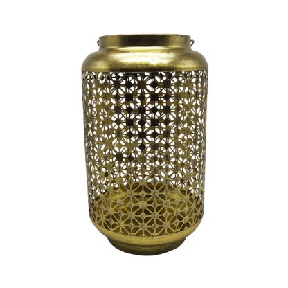 An Image of Homebase Edit Antique Gold Solar Moroccan Lantern - 48cm
