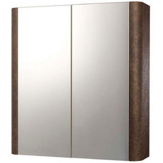 An Image of Bathstore Linen 600mm Mirrored Cabinet - Rust