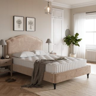 An Image of Ella Timeless Velvet Bed Natural