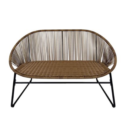 An Image of Charles Bentley Zanzibar 2 Seater Bench Grey