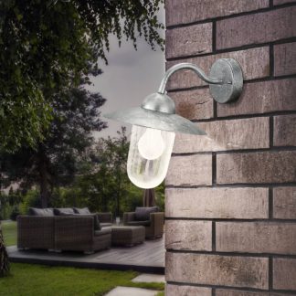 An Image of Eglo Milton Outdoor Wall Light - Stainless Steel