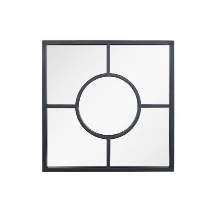 An Image of Black Square Garden Mirror