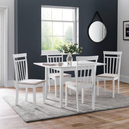 An Image of Rufford Grey Dining Table with 4 Coast Grey Chairs Grey