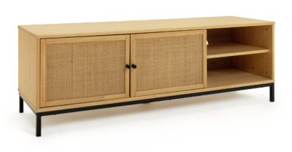 92cf3fd359bbf9109b10bbfad19d8b9161ae0c382a8d6a48ab67c023bfbfb8df.jpg An Image of Habitat Elaina 2 Door TV Unit - Oak