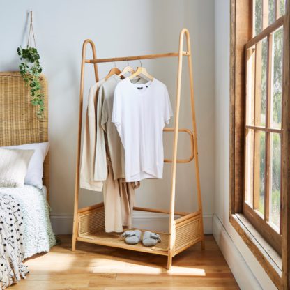 950170386a1ced58dc4d4998a0132352271168c628ab00393875f5f31b9be138.jpg An Image of French Cane Clothes Rail Self Assembly Natural