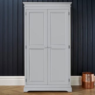 An Image of Suffolk Dove Grey Wooden 2 Door Wardrobe