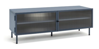 An Image of Habitat Morillo 2 Door TV Unit - Blue