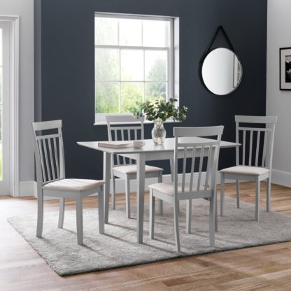 a3d88e42bd7b657b632dc64417cf4bfa941625aaf0e8fd8dc74c50c3acd81b5f.jpg An Image of Rufford Grey Dining Table with 4 Coast Grey Chairs Grey