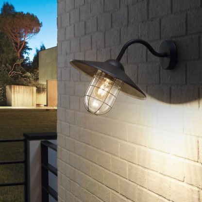 An Image of Eglo Melgoa Outdoor Wall Light - Black