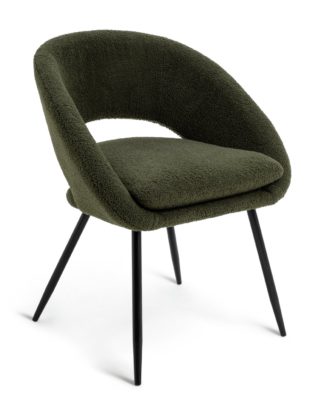 An Image of Habitat Hermione Fabric Chair - Green