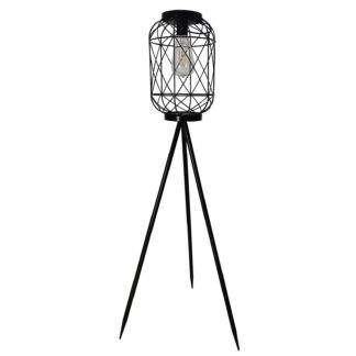 An Image of Homebase Edit Black Solar Wire Tall Tripod Lantern