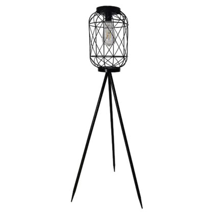 An Image of Homebase Edit Black Solar Wire Tall Tripod Lantern