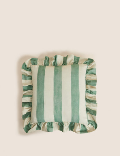 An Image of M&S Pure Cotton Striped Cushion