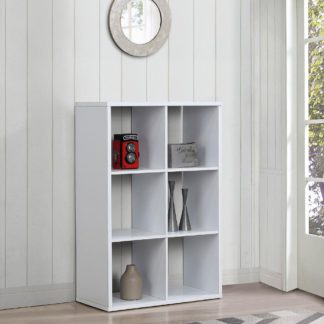 An Image of 6 Cube White Shelving Unit