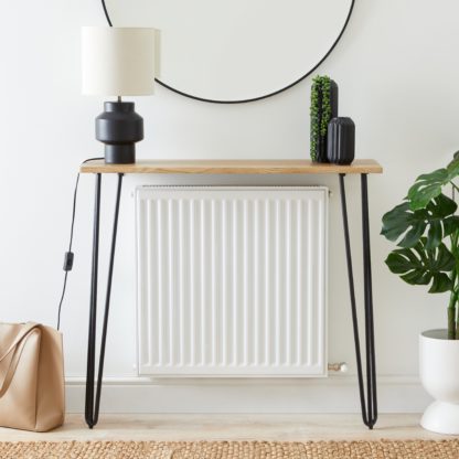 An Image of Bella Console Table Oak Effect Oak