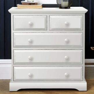 An Image of Suffolk White Wooden 3 + 2 Drawer Chest