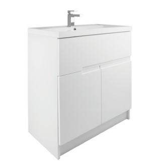 An Image of Bathstore Vermont 800mm Floorstanding Vanity Unit - Gloss White