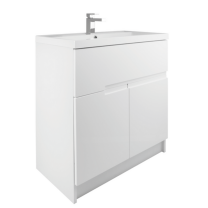 An Image of Bathstore Vermont 800mm Floorstanding Vanity Unit - Gloss White