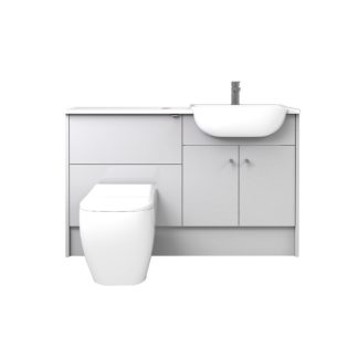 An Image of Bathstore Portfolio Fitted Bathroom Furniture (W)1240mm x (D)320mm - Gloss Light Grey