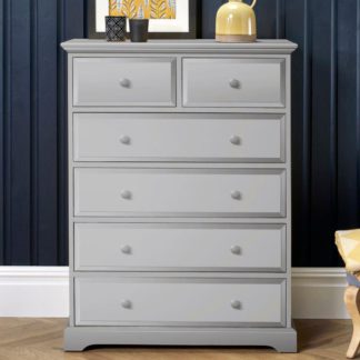 An Image of Suffolk Dove Grey Wooden 4 + 2 Drawer Chest