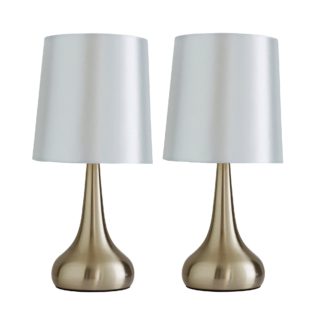 An Image of Rimini Set of 2 Cream Touch Dimmable Lamps Cream