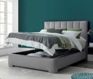 An Image of Medburn - Super King Size - Ottoman Storage Bed - Light Grey - Fabric - 6ft