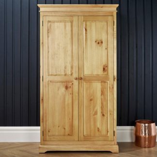 An Image of Suffolk Pine Wooden 2 Door Wardrobe