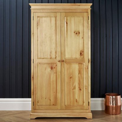 An Image of Suffolk Pine Wooden 2 Door Wardrobe