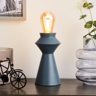 An Image of Geometric Shaped Table Lamp Grey