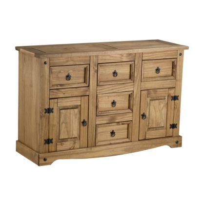 An Image of Corona Pine 2 Door 5 Drawer Sideboard