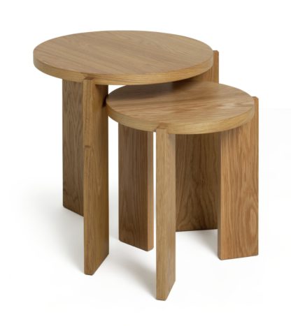 An Image of Habitat Xylo Nest of 2 Tables - Oak