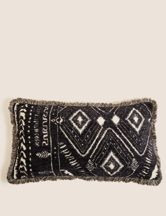 An Image of M&S Chenille Patterned Bolster Cushion