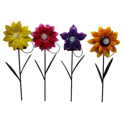 An Image of Homebase Edit Mini Flower Solar Stake Light (Assorted Colours)