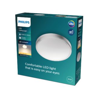An Image of Philips Balance Integrated LED Bathroom Ceiling Light Nickel