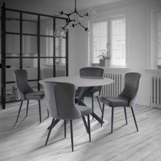 An Image of Talia Round 1.2m Dining Table Grey