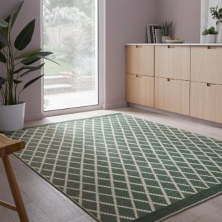 An Image of PractiRug Geo Trellis Washable Rug Geo Trellis Lilypad