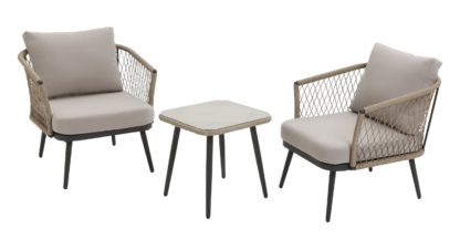 An Image of Habitat Somerset 2 Seater Rattan Effect Garden Bistro Set