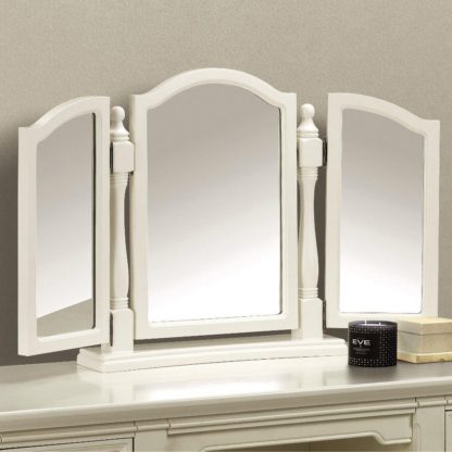 df0443b71e4da1d725c29045e965d4a9ba447b0f92c649a310742511fc2f8efb.jpg An Image of Josephine Stone White Triple Dressing Table Mirror - 92cm x 56cm