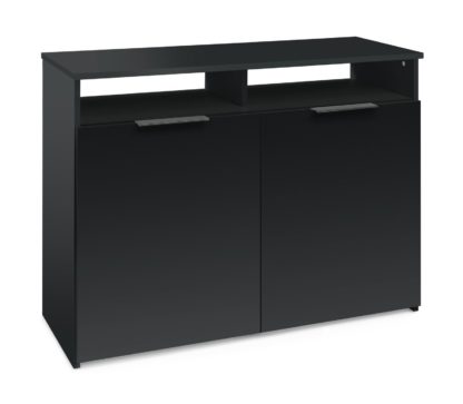 An Image of Habitat Hayward 2 Door Sideboard - Black Gloss