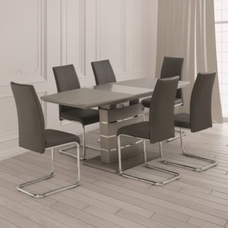 An Image of Argenta Extendable 6 Seater Dining Table Grey Grey